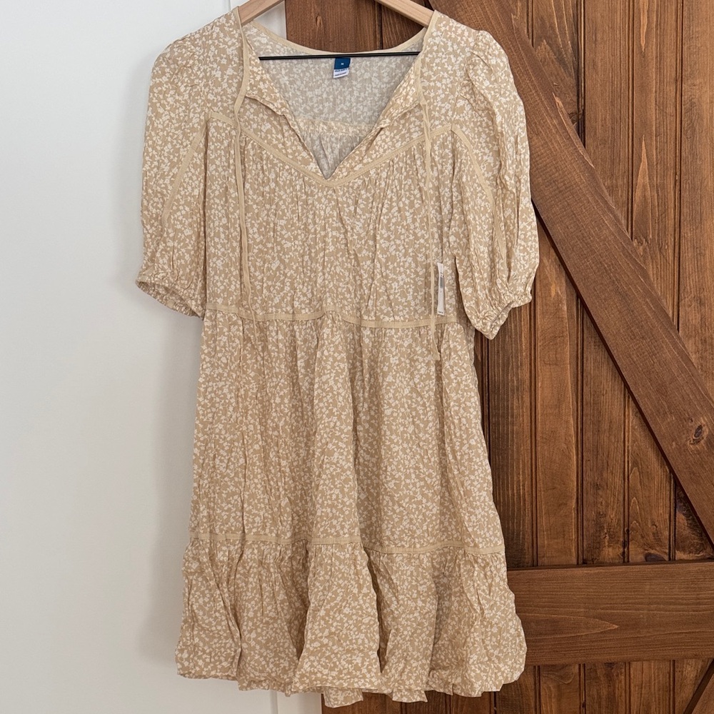 Old Navy Tan Floral Dress